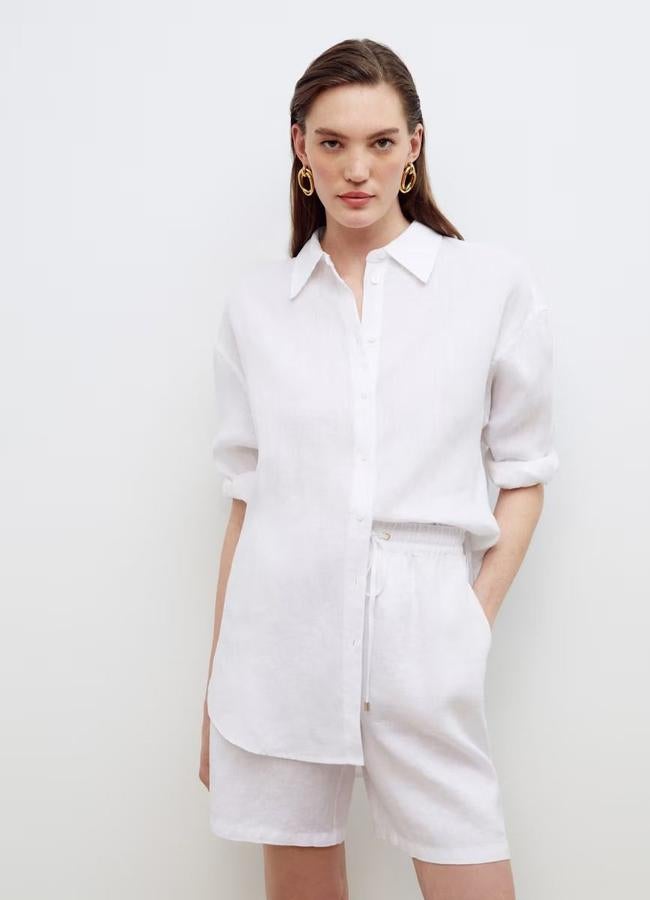 Camisa de lino blanca oversize