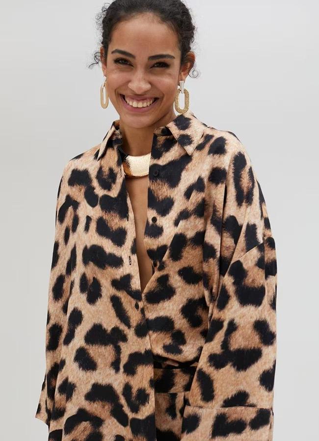 Blusa oversize animal print